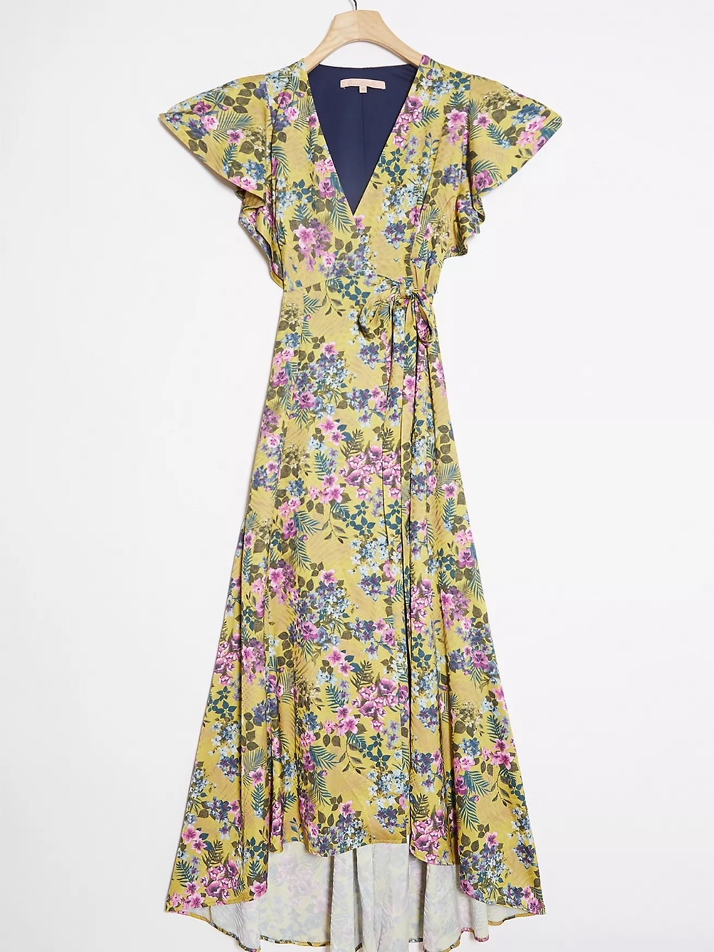 Hutch Pietrina Wrap Maxi Dress Yellow Floral Size Small - Picture 2 of 7